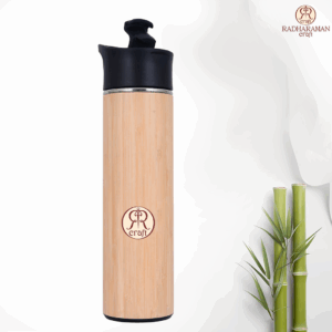Premium Bamboo insulated Steel (SUS 304) water bottle/flask. (500 ML) RRC-B3