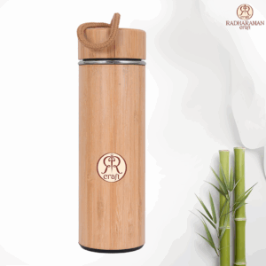 Premium Bamboo insulated Steel (SUS 304) water bottle/flask. (450 ML)