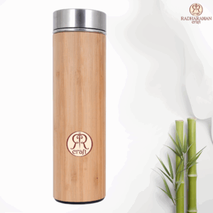 Premium Bamboo insulated Steel (SUS 304) water bottle/flask. (500ML) RRC-B5
